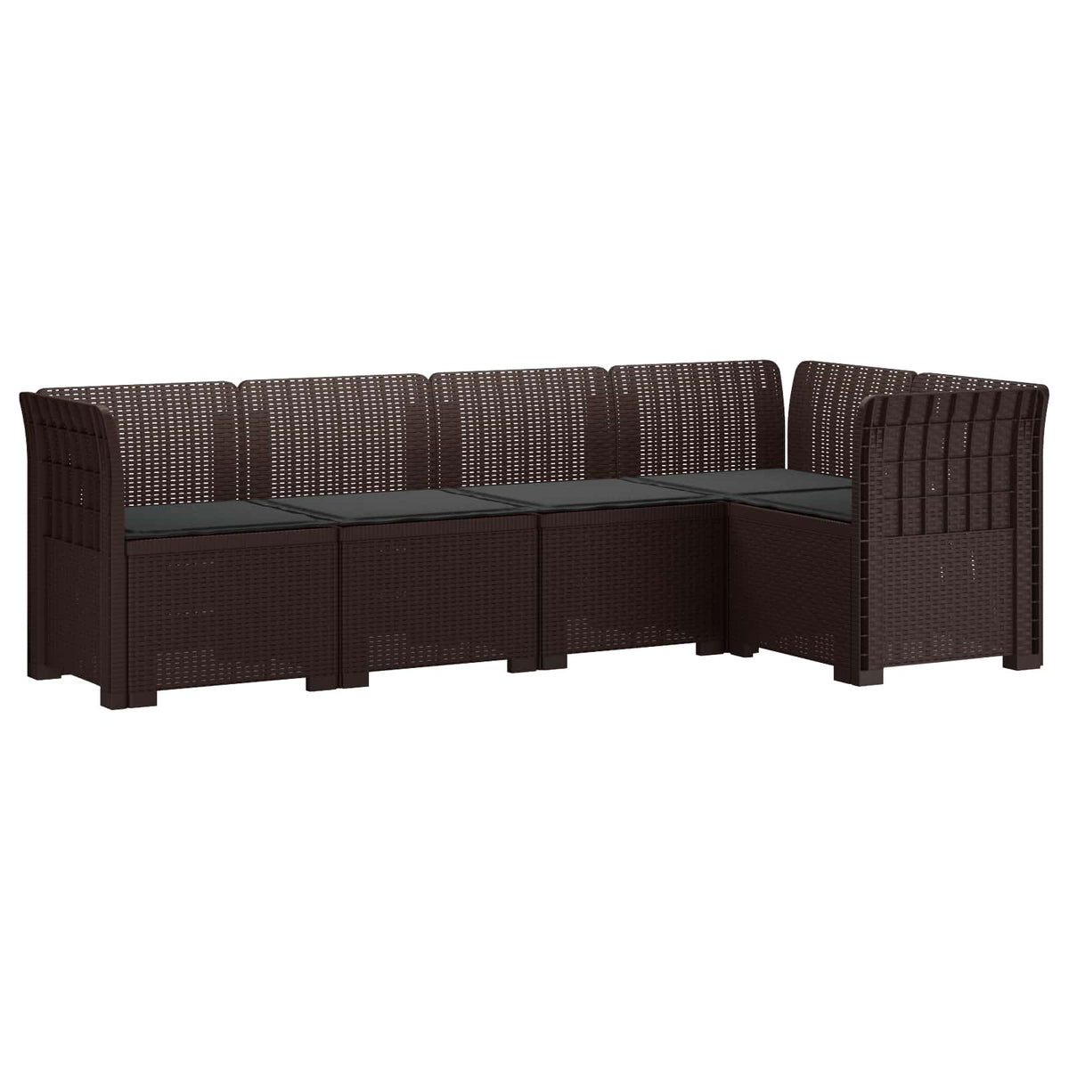 5-Zits Tuin Sofa met Kussens Rattan Look PP Bruin is nu te koop bij PeponiXL, paradijselijk wonen!
