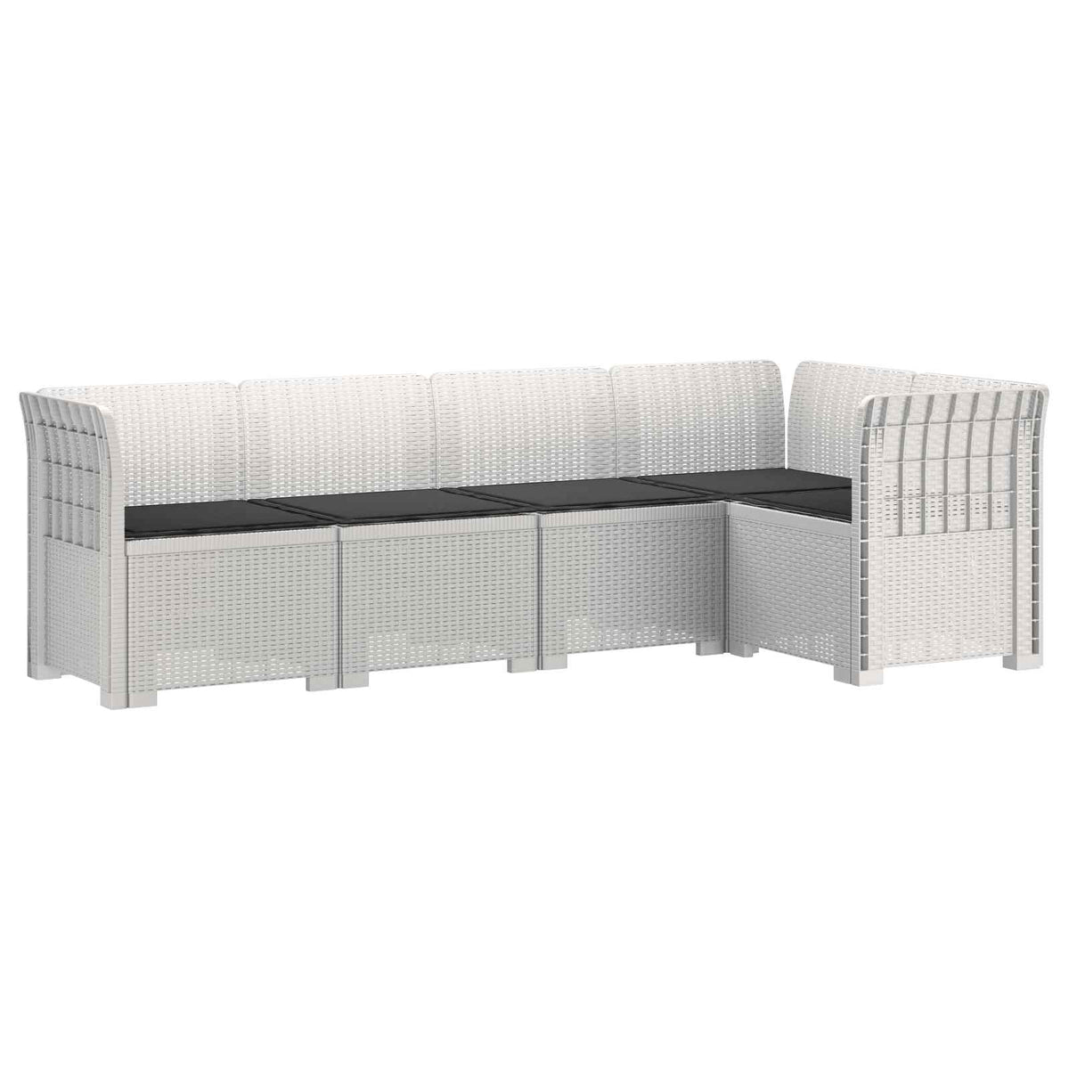 5-Zits Tuin Sofa met Kussens Rattan Look PP Wit is nu te koop bij PeponiXL, paradijselijk wonen!