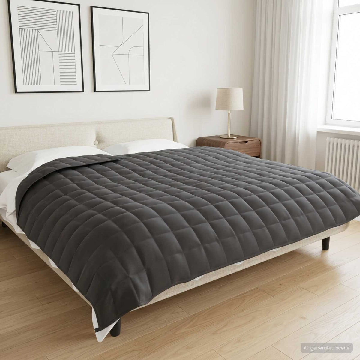 Verzwaringsdeken Antraciet 200 x 220 cm 9 kg 100% Katoen 205T is nu te koop bij PeponiXL, paradijselijk wonen!