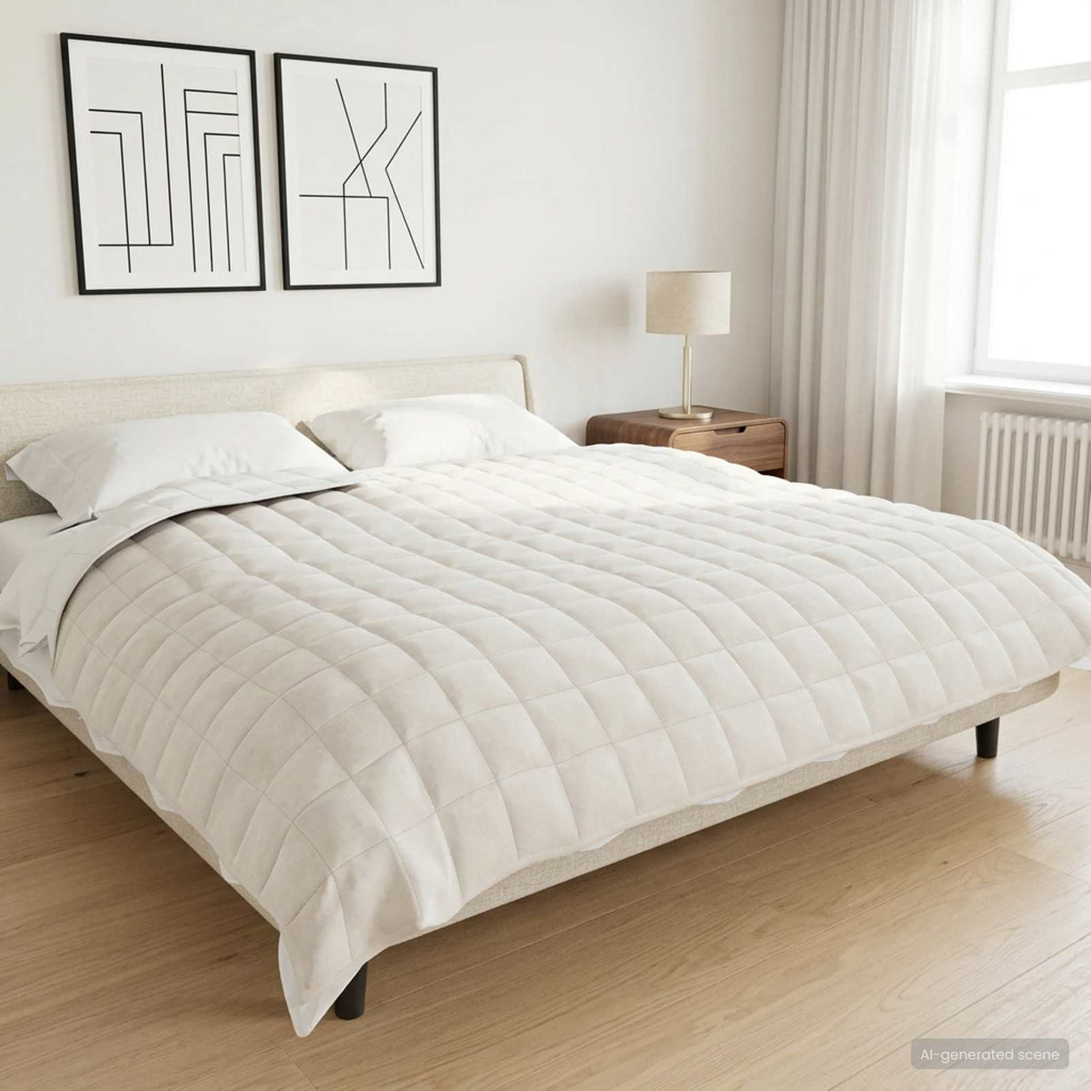 vidaXL Verzwaringsdeken Wit 230 x 220 cm 11 kg 100% Katoen 205T