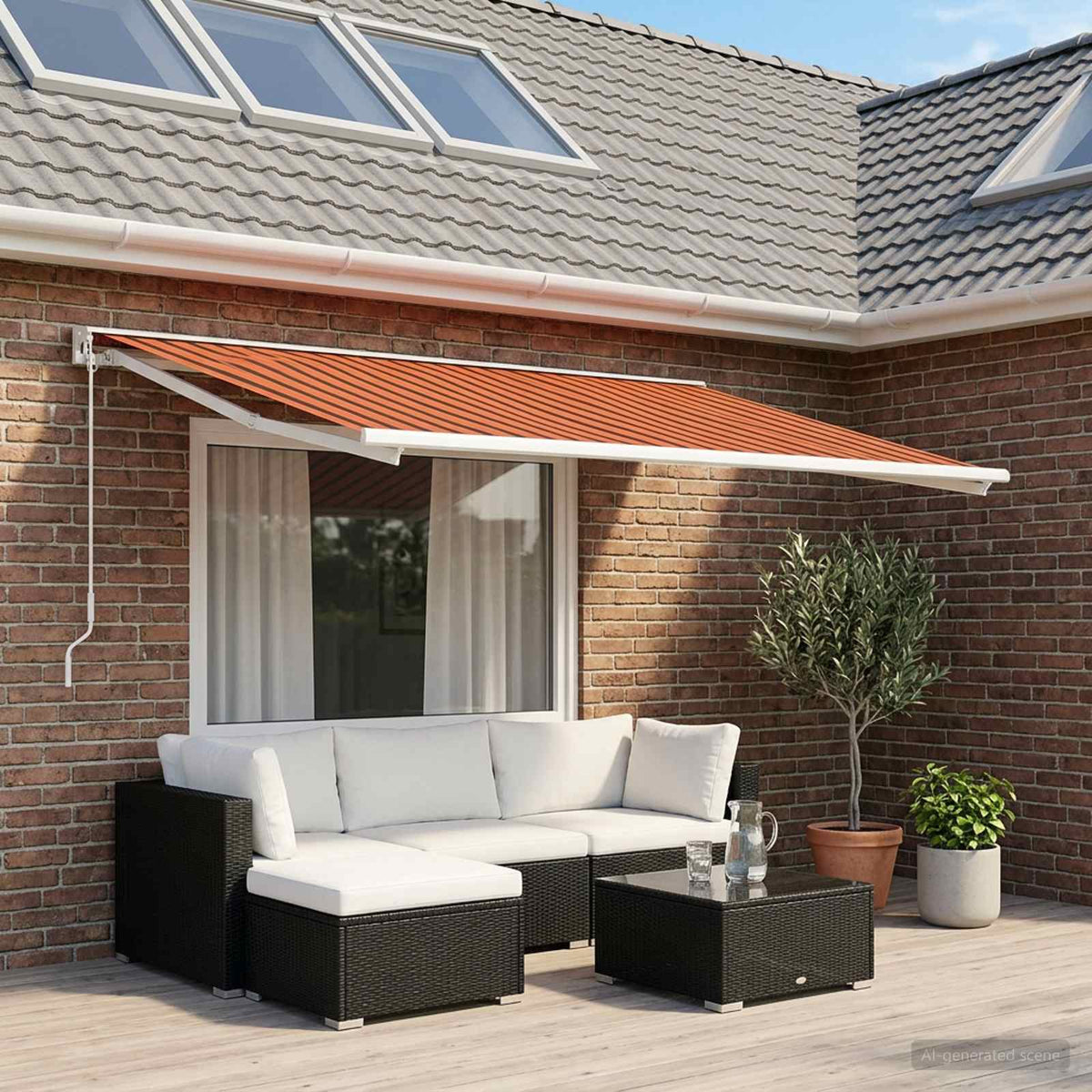 Vervangingsdoek voor zonnescherm Oranje en Bruin 250 x 200 cm is nu te koop bij PeponiXL, paradijselijk wonen!