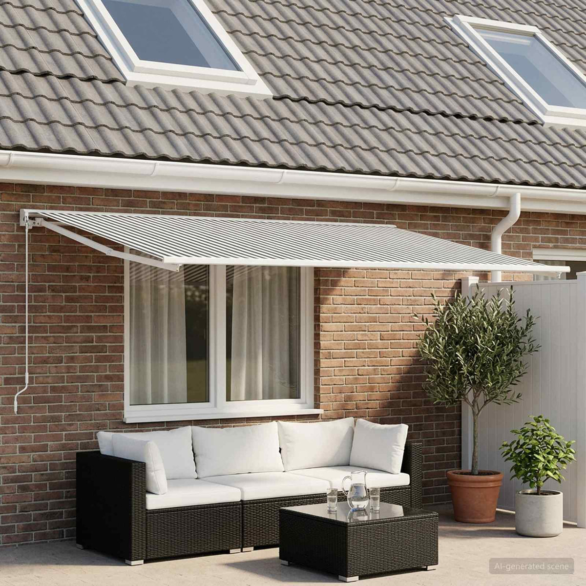 Vervangingsdoek voor zonnescherm Antraciet en Wit 250 x 200 cm is nu te koop bij PeponiXL, paradijselijk wonen!