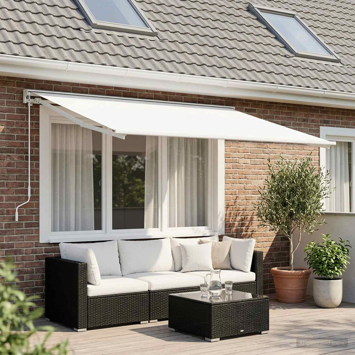 Vervangingsdoek voor zonnescherm Wit 600 × 300 cm Polyester is nu te koop bij PeponiXL, paradijselijk wonen!