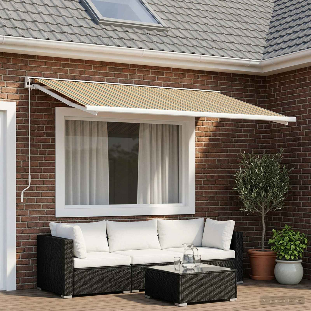 Vervangingsdoek voor zonnescherm Groen en Geel 500 × 300 cm is nu te koop bij PeponiXL, paradijselijk wonen!