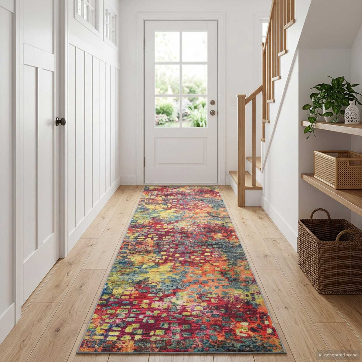 Vloerkleedloper LESAKA kleurrijk 80 x 300 cm Diamantvelours is nu te koop bij PeponiXL, paradijselijk wonen!