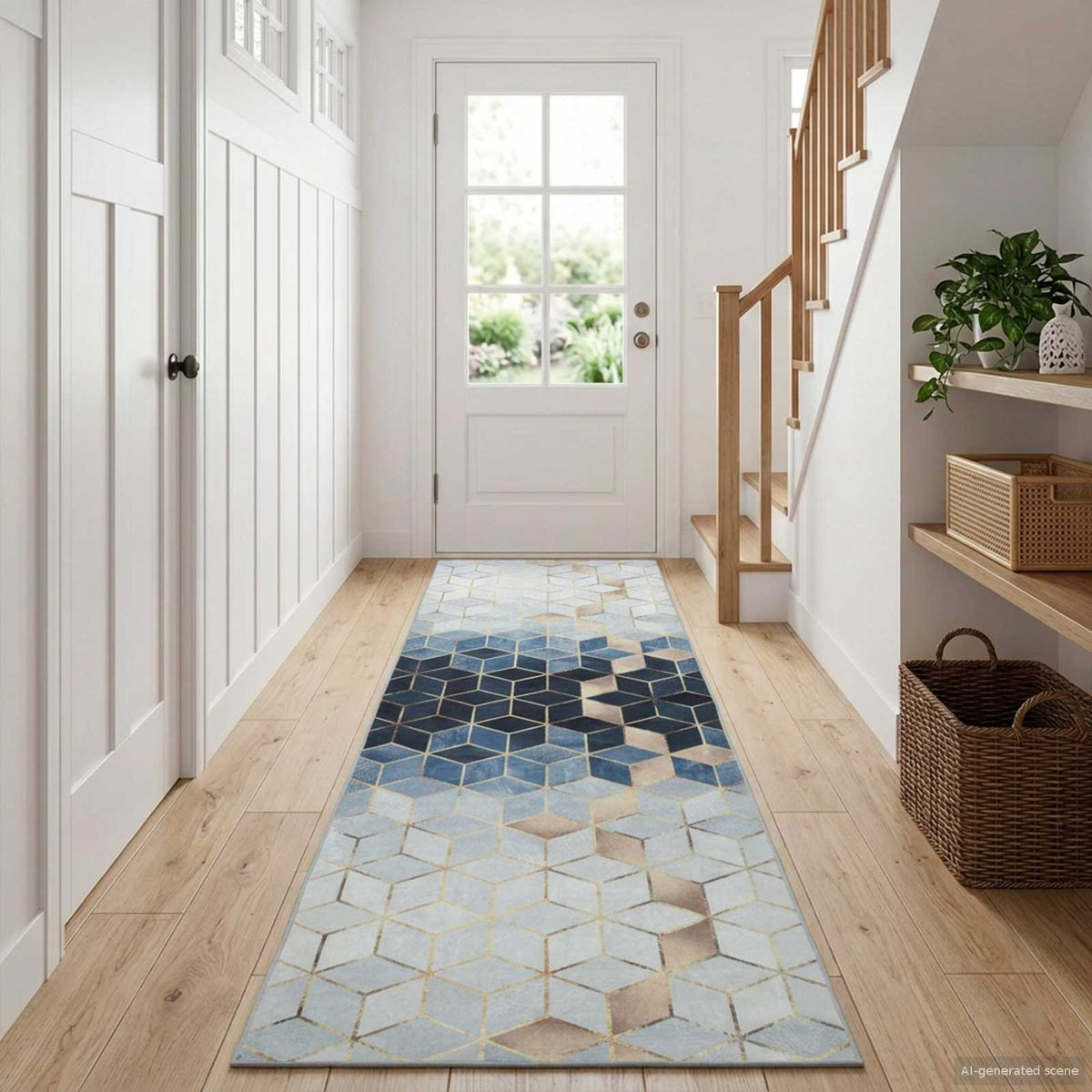 Vloerkleedloper LESAKA zilver 50 x 200 cm Diamantvelours is nu te koop bij PeponiXL, paradijselijk wonen!