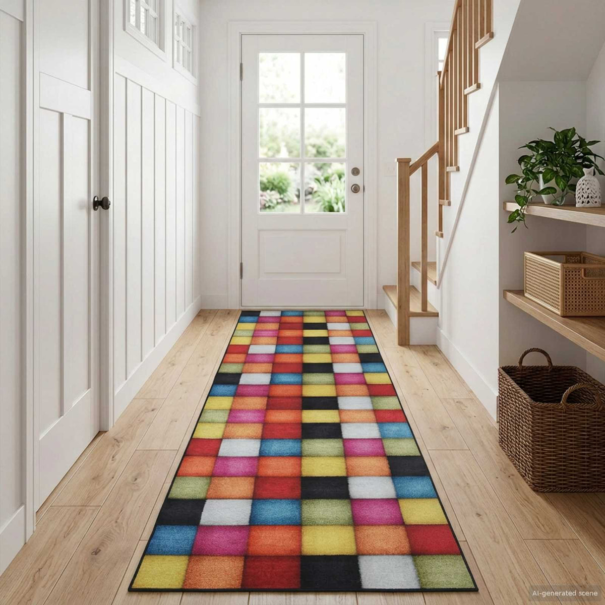 vidaXL Vloerkleedloper LESAKA kleurrijk 100 x 300 cm Diamantvelours