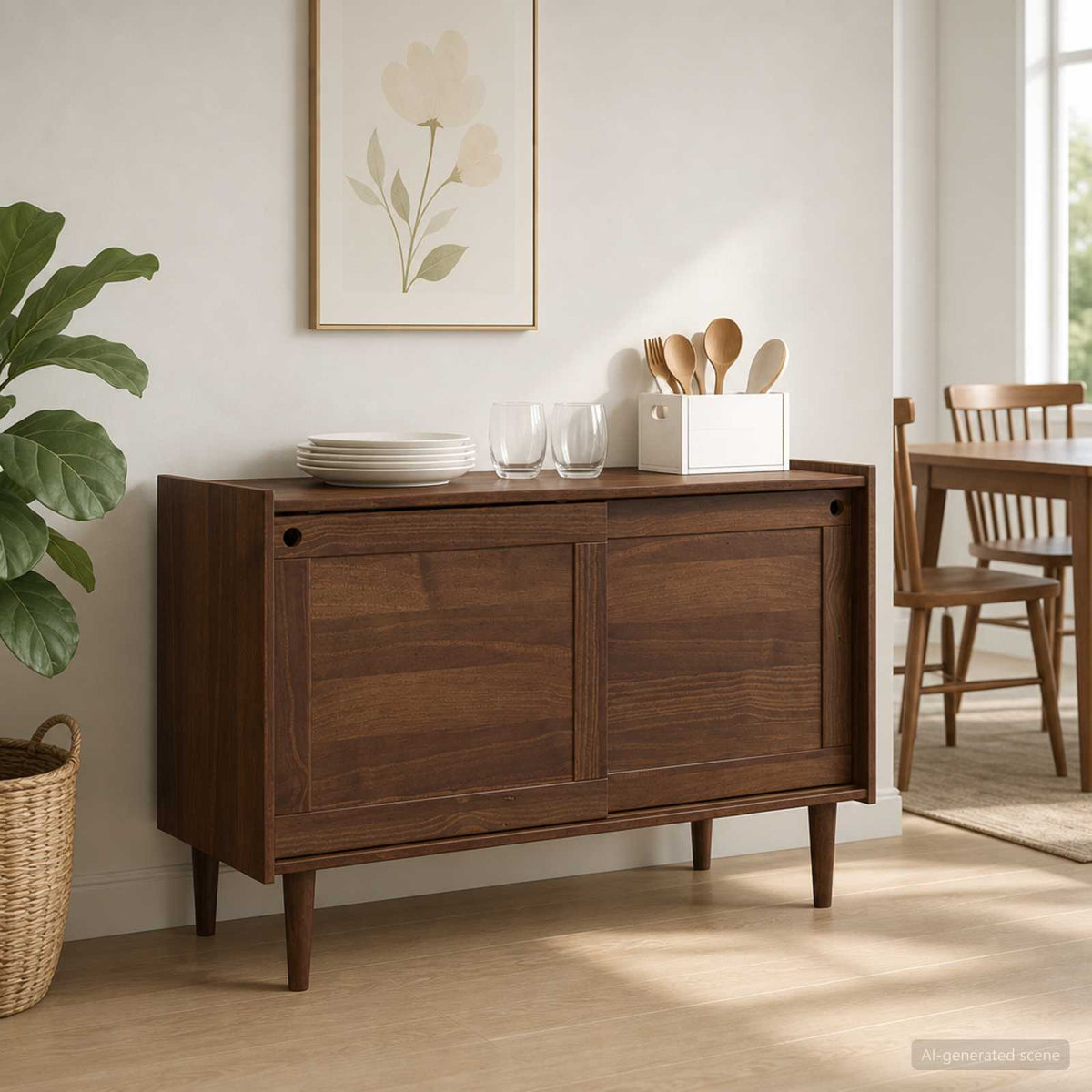 Dressoir BILBAO Donkerkaramel 114 x 45 x 75 cm is nu te koop bij PeponiXL, paradijselijk wonen!