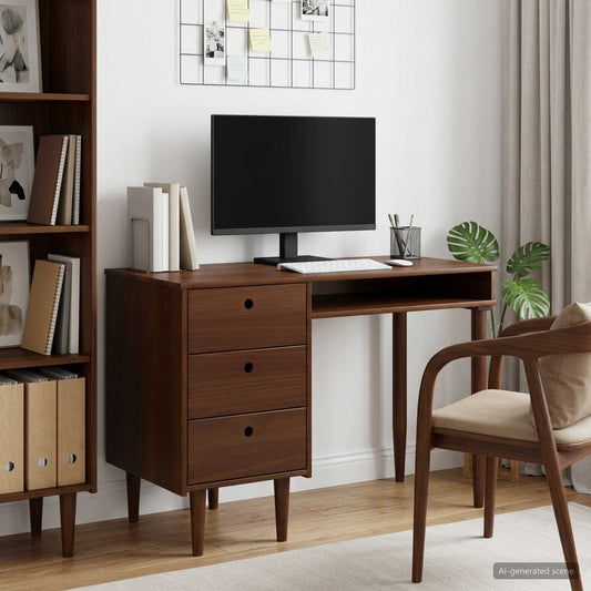 Bureau BILBAO Donkerkaramel 114 x 53 x 75 cm is nu te koop bij PeponiXL, paradijselijk wonen!