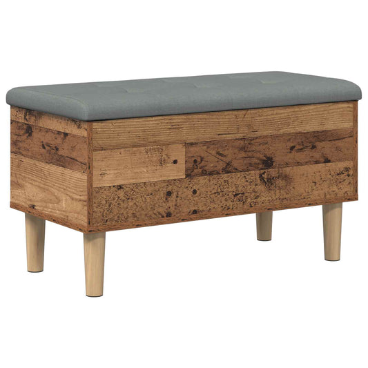Opbergbank met kussen Eikenhout 82 x 42 x 46 cm Bewerkt hout is nu te koop bij PeponiXL, paradijselijk wonen!