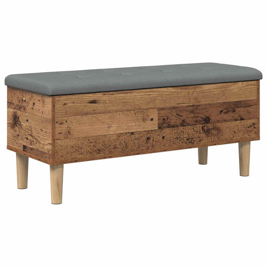 Opbergbank met kussen Eikenhout 102 x 42 x 46 cm Bewerkt hout is nu te koop bij PeponiXL, paradijselijk wonen!