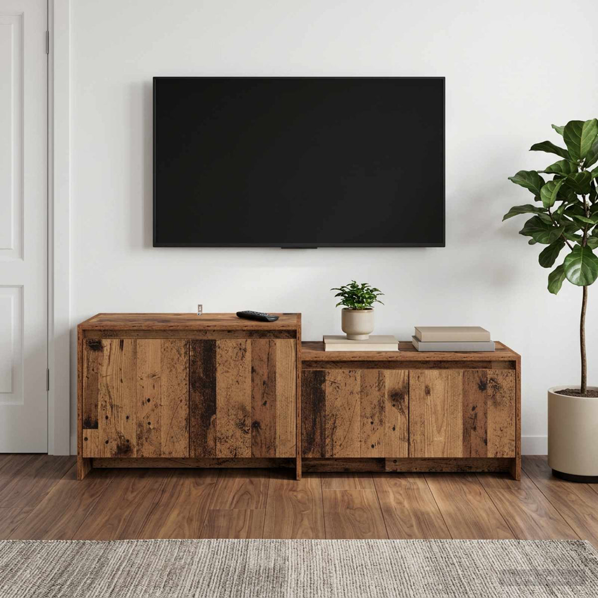 Tv-meubel 147 x 35 x 50 cm Oud hout Bewerkt hout is nu te koop bij PeponiXL, paradijselijk wonen!