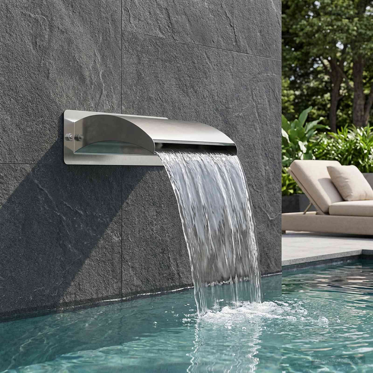 Zwembadwaterval met LED Roestvrij staal 304 30 x 9 x 26 cm is nu te koop bij PeponiXL, paradijselijk wonen!