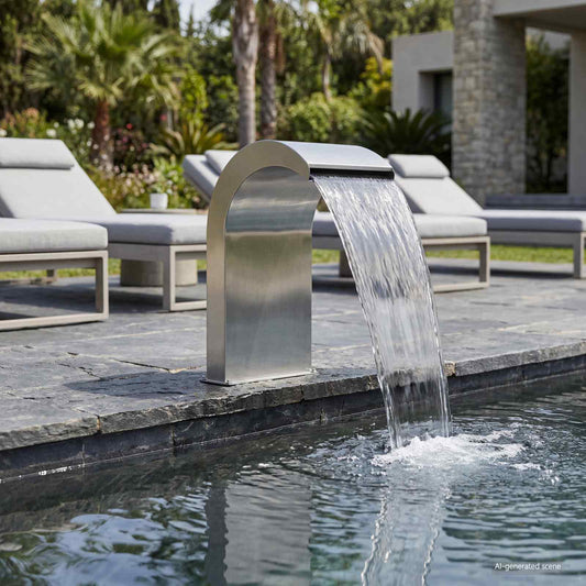 Pool Waterval met LED Roestvrij staal 304 45 x 30 x 65 cm is nu te koop bij PeponiXL, paradijselijk wonen!