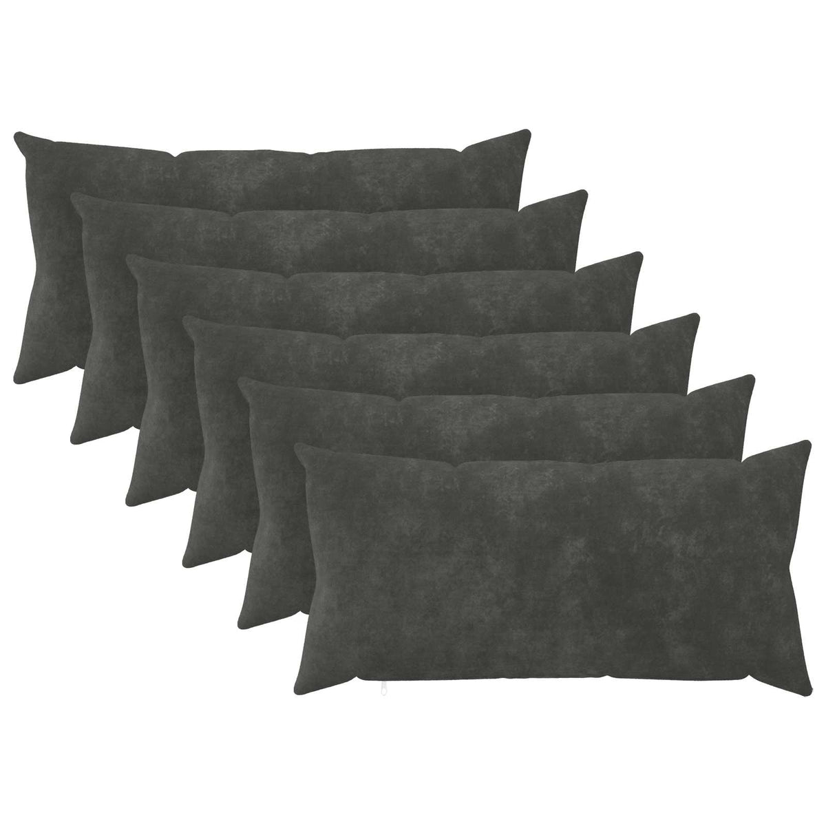 Kussen met kussen HEERLEN 6 st Antraciet Microfiber Fleece is nu te koop bij PeponiXL, paradijselijk wonen!