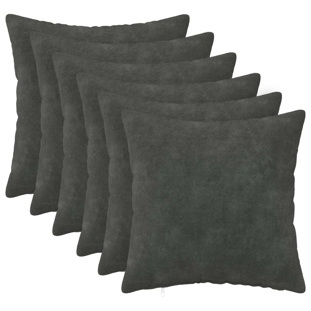 vidaXL Kussen met kussen HEERLEN 6 st Antraciet Microfiber Fleece