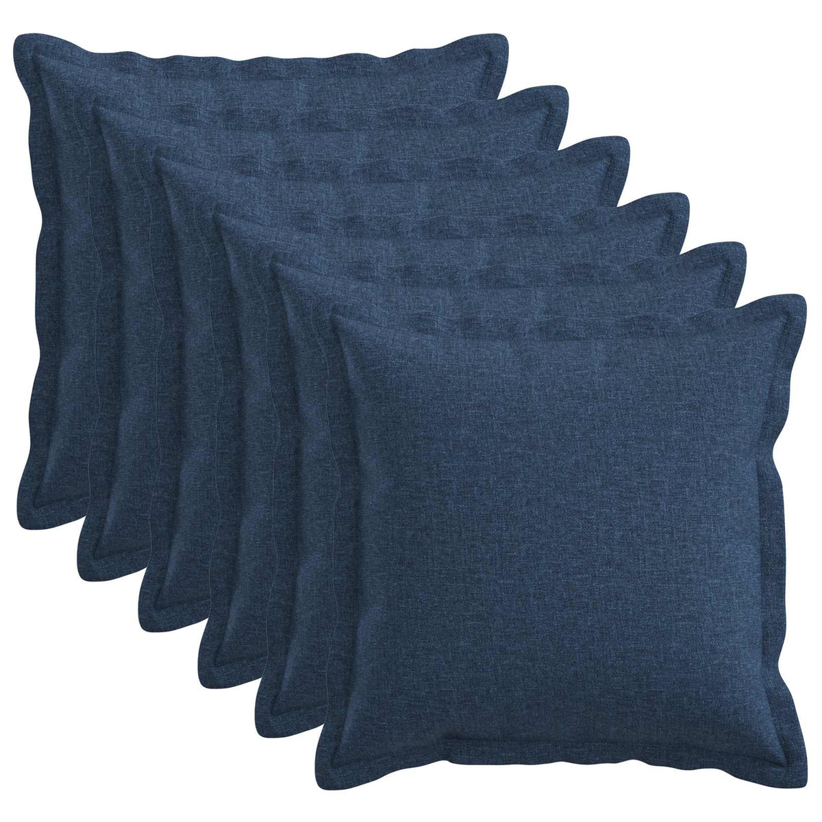Kussen met kussen HOUTEN 6 st Blauw Faux Linnen is nu te koop bij PeponiXL, paradijselijk wonen!