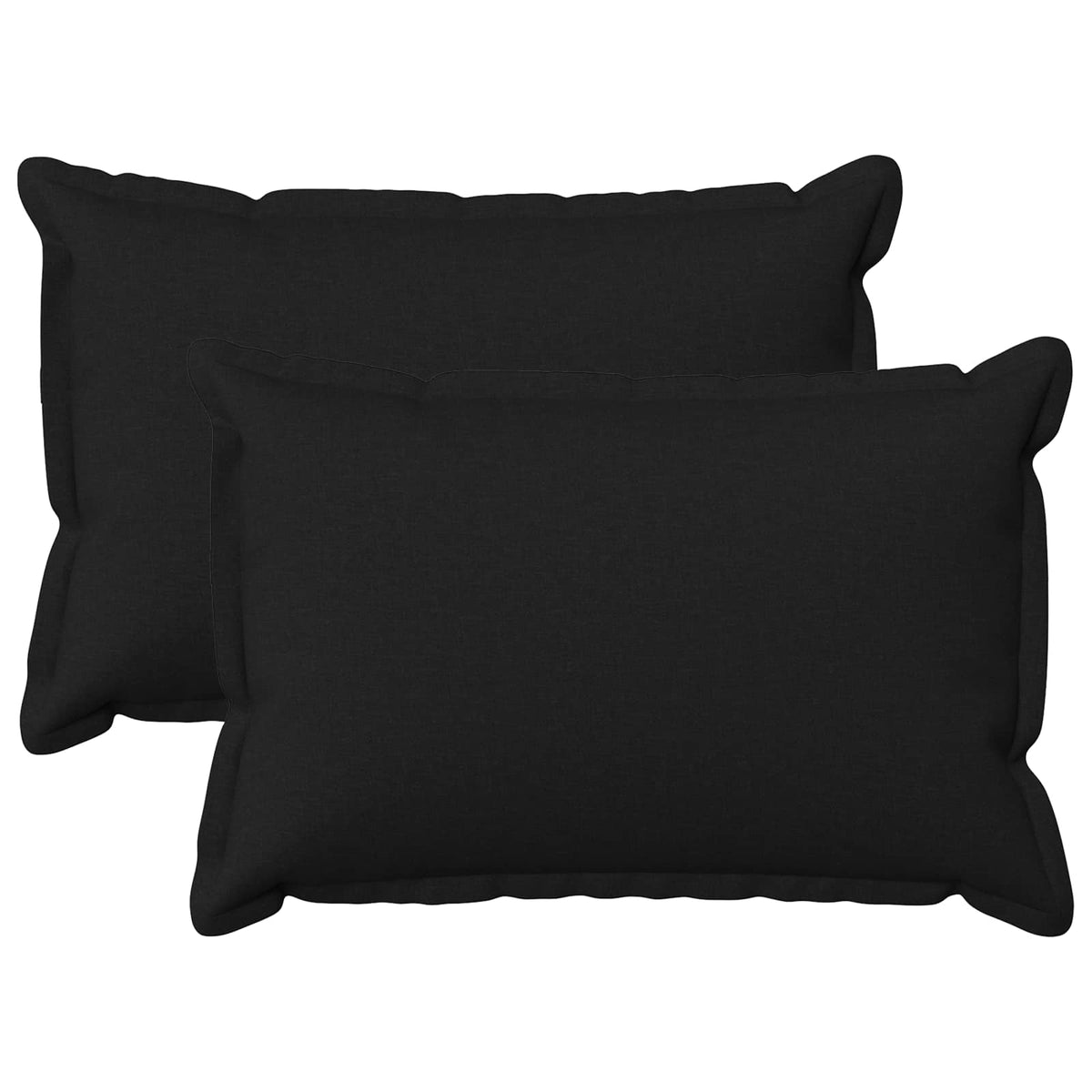 Kussen met kussen HOUTEN 2 st Zwart Faux Linnen is nu te koop bij PeponiXL, paradijselijk wonen!
