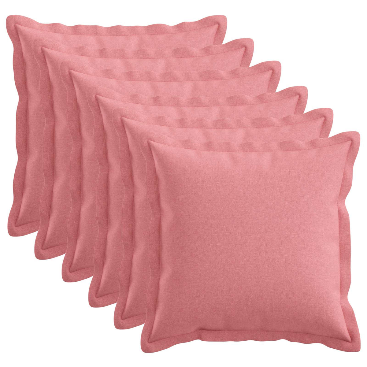 Kussen met kussen HOUTEN 6 st Roze Faux Linnen is nu te koop bij PeponiXL, paradijselijk wonen!
