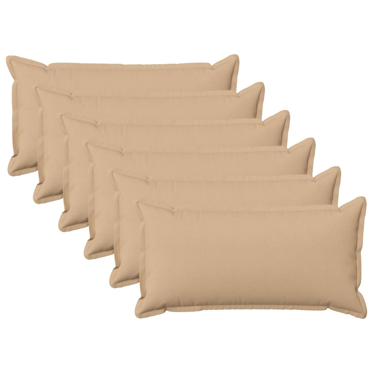 Kussen met kussen HOUTEN 6 st Crèmekleurig Faux Linnen is nu te koop bij PeponiXL, paradijselijk wonen!