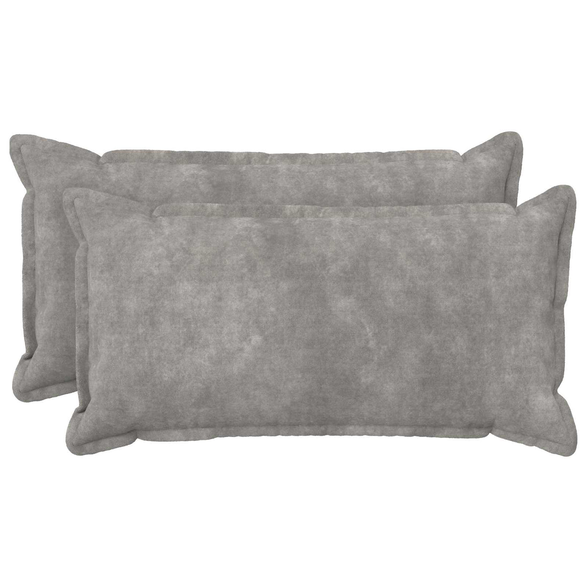vidaXL Kussen met kussen HOUTEN 2 st Lichtgrijs Microfiber Fleece