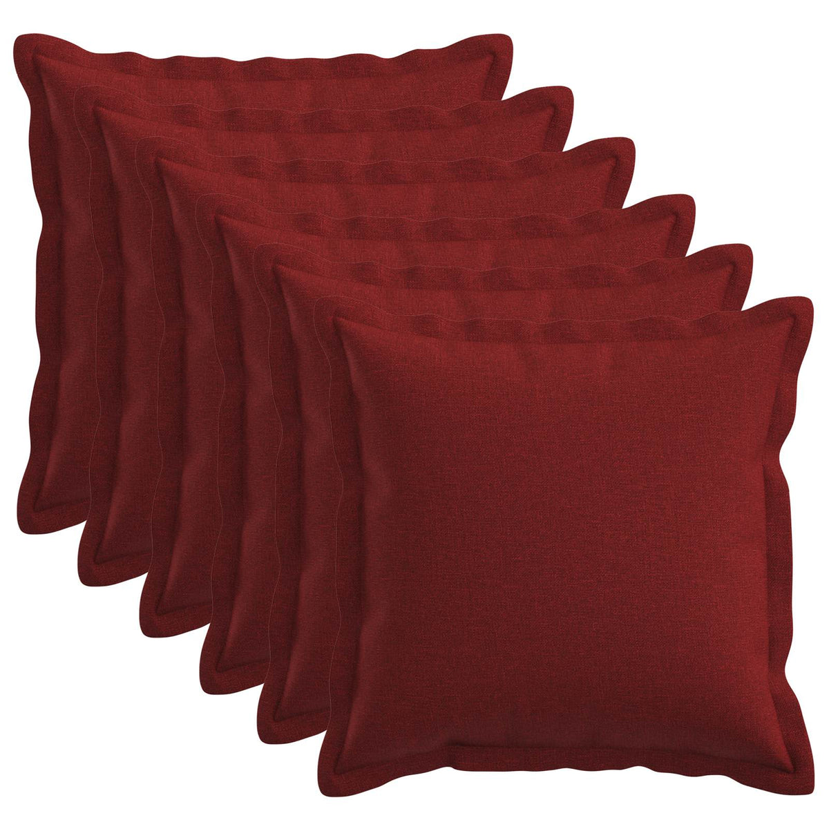 Kussen met kussen HOUTEN 6 st Wijnrood Faux Linnen is nu te koop bij PeponiXL, paradijselijk wonen!