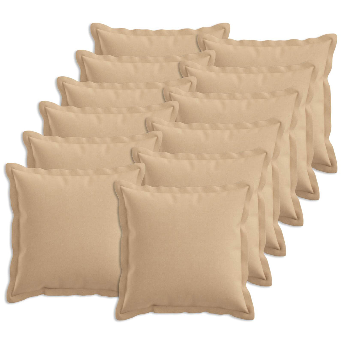 Kussen met kussen HOUTEN 12 st Crèmekleurig Faux Linnen is nu te koop bij PeponiXL, paradijselijk wonen!