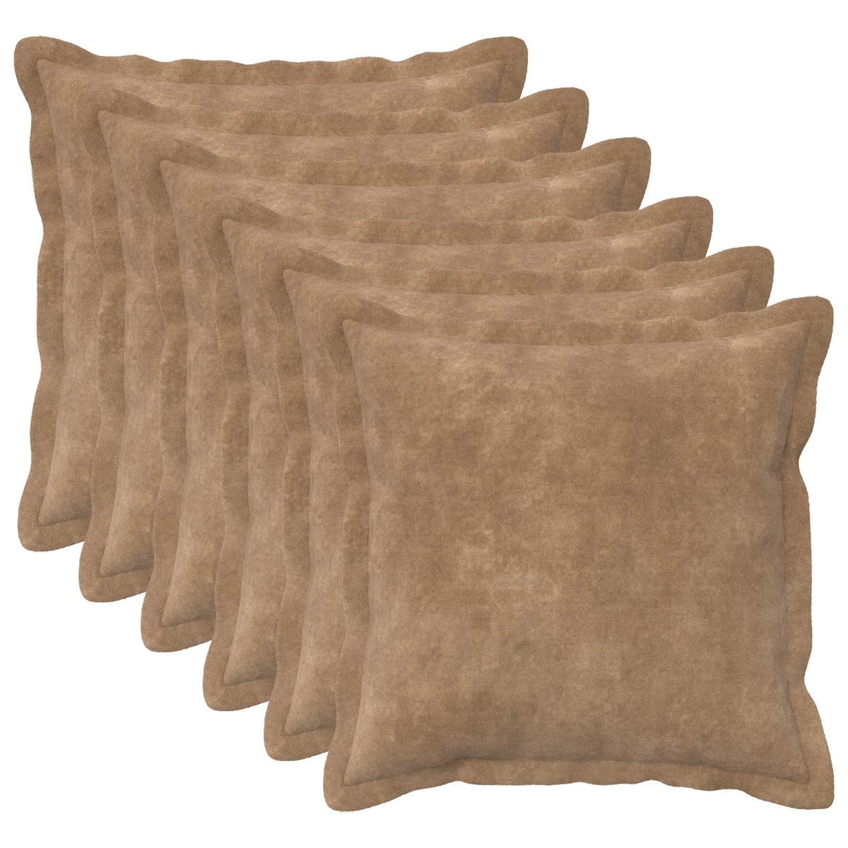 vidaXL Kussen met kussen HOUTEN 6 st Taupe Microfiber Fleece