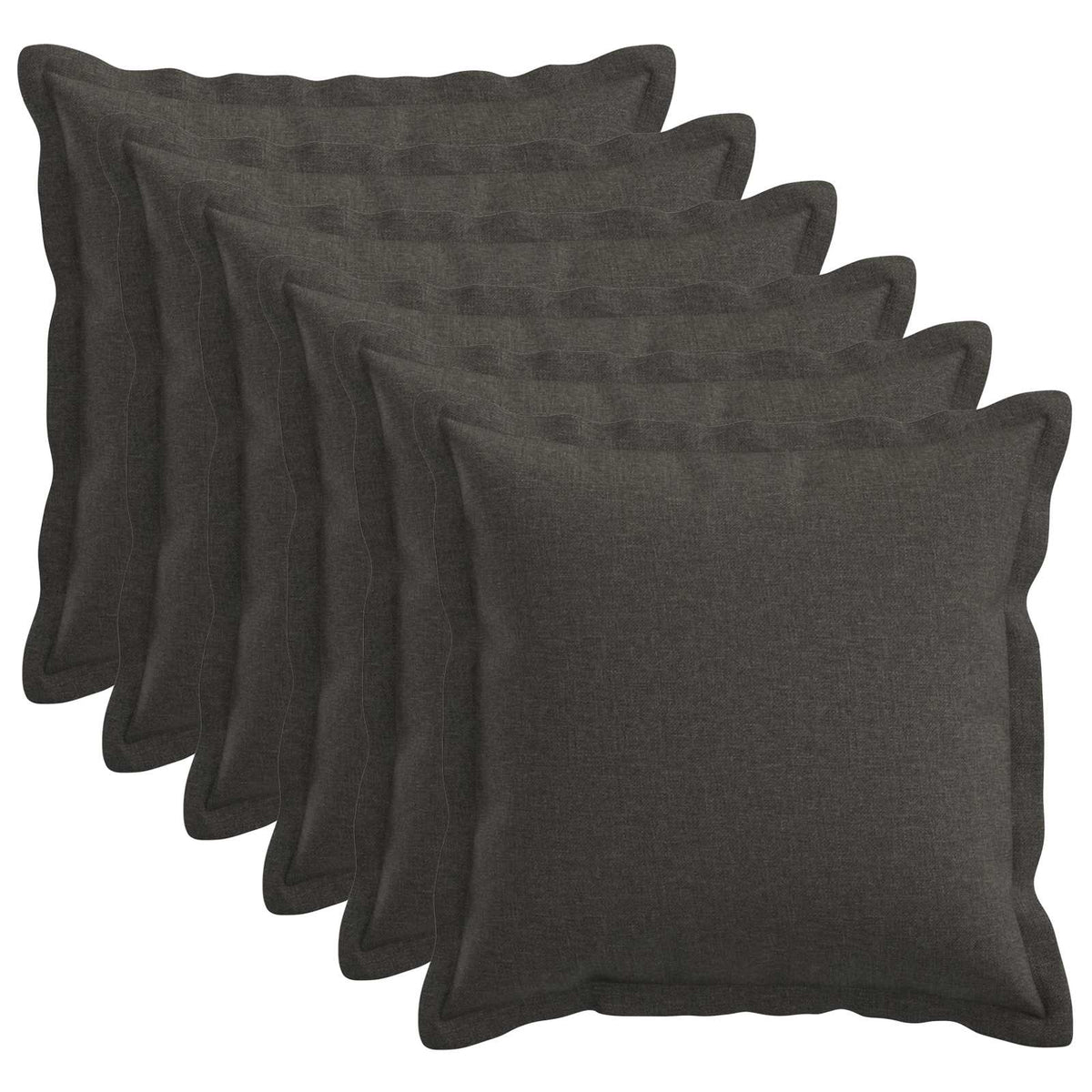 Kussen met kussen HOUTEN 6 st Donkergrijs Faux Linnen is nu te koop bij PeponiXL, paradijselijk wonen!