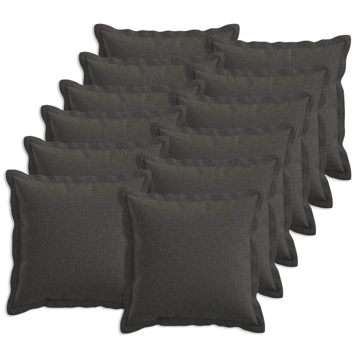 Kussen met kussen HOUTEN 12 st Donkergrijs Faux Linnen is nu te koop bij PeponiXL, paradijselijk wonen!