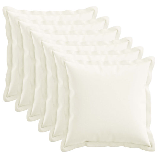 Kussen met kussen HOUTEN 6 st Wit Faux Linnen is nu te koop bij PeponiXL, paradijselijk wonen!