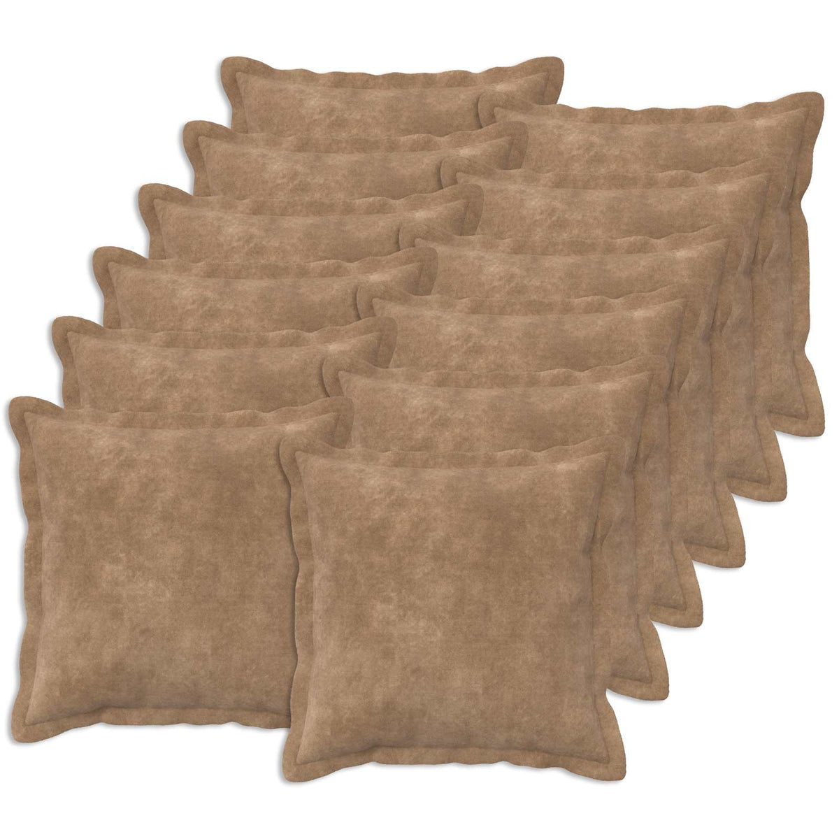 Kussen met kussen HOUTEN 12 st Taupe Microfiber Fleece is nu te koop bij PeponiXL, paradijselijk wonen!