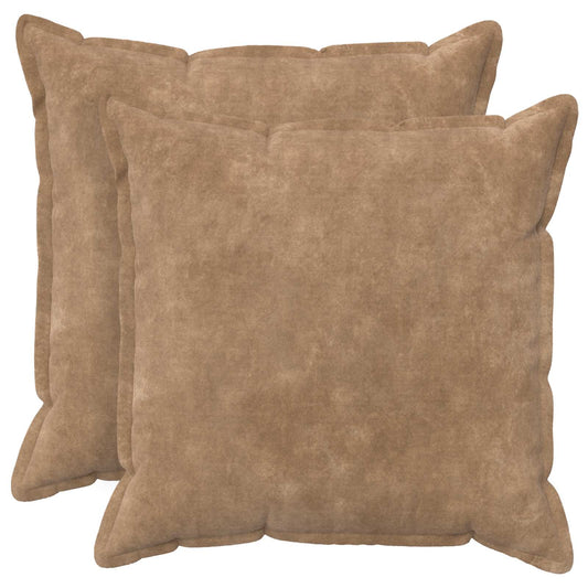 Kussen met kussen HOUTEN 2 st Taupe Microfiber Fleece is nu te koop bij PeponiXL, paradijselijk wonen!