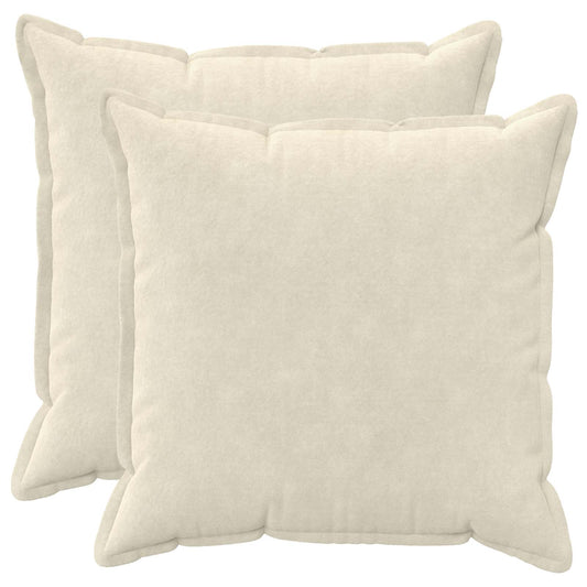 Kussen met kussen HOUTEN 2 st Crèmekleurig Microfiber Fleece is nu te koop bij PeponiXL, paradijselijk wonen!