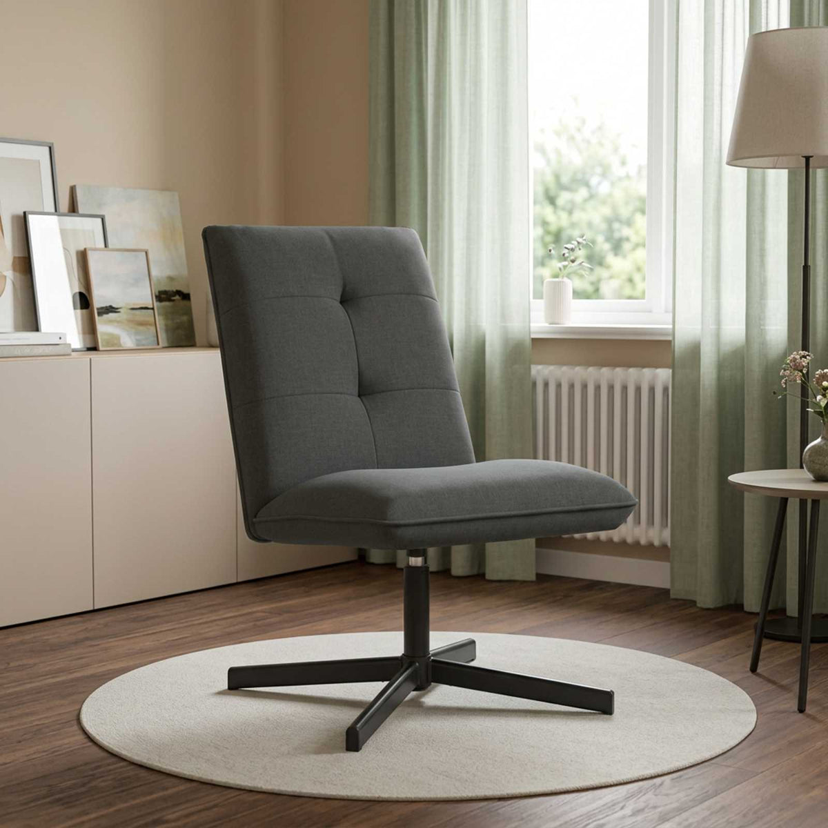 Draaistoel Donkergrijs Stof is nu te koop bij PeponiXL, paradijselijk wonen!