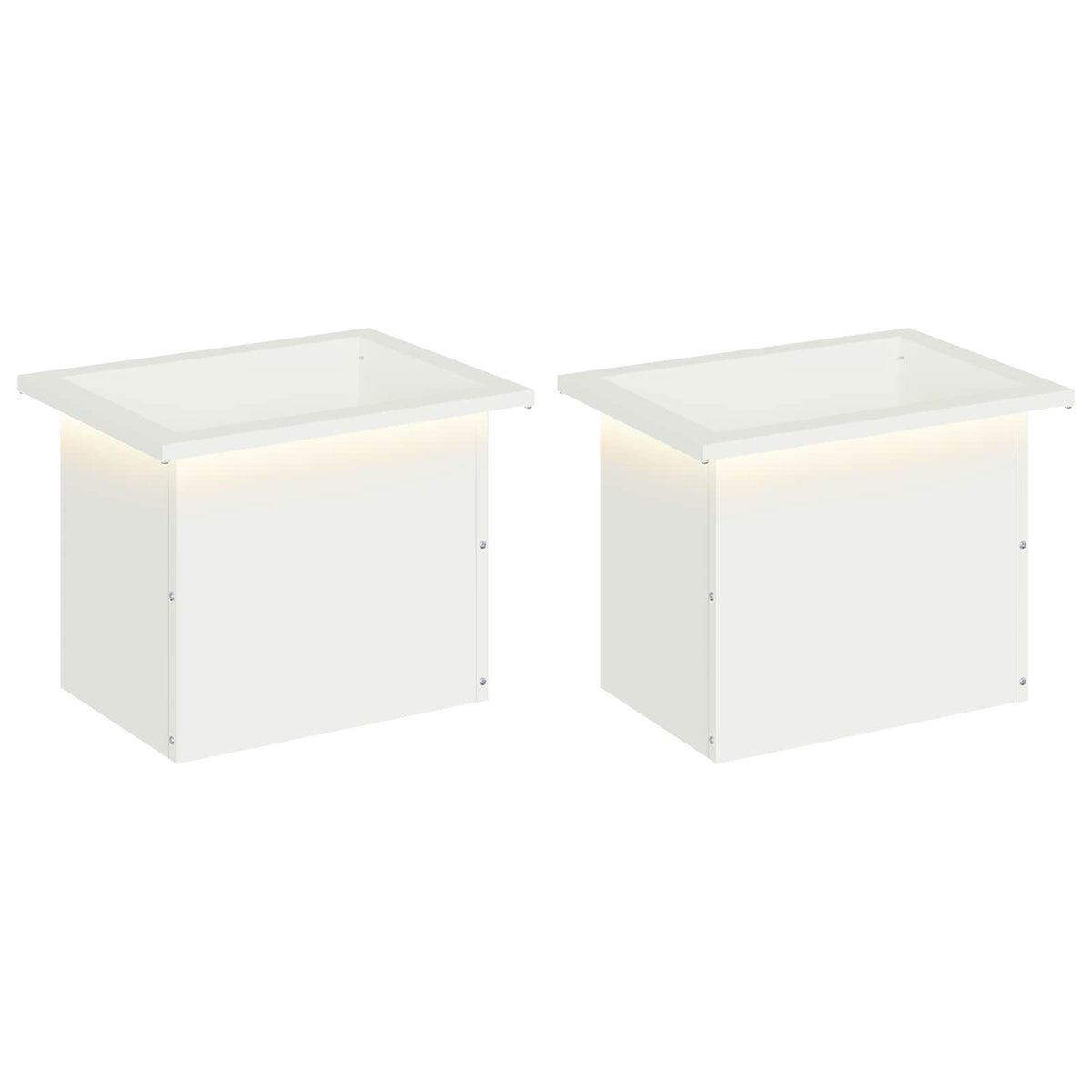 vidaXL Plantenbak met led 2 st Wit 30 x 40 x 30 cm Staal