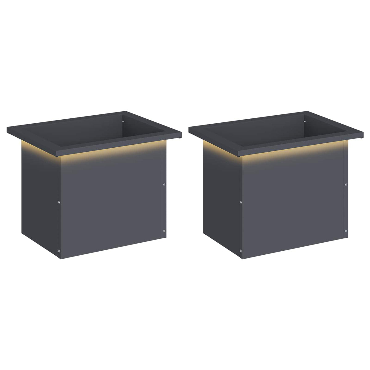 Plantenbak met led 2 st Antraciet 30 x 40 x 30 cm Staal is nu te koop bij PeponiXL, paradijselijk wonen!