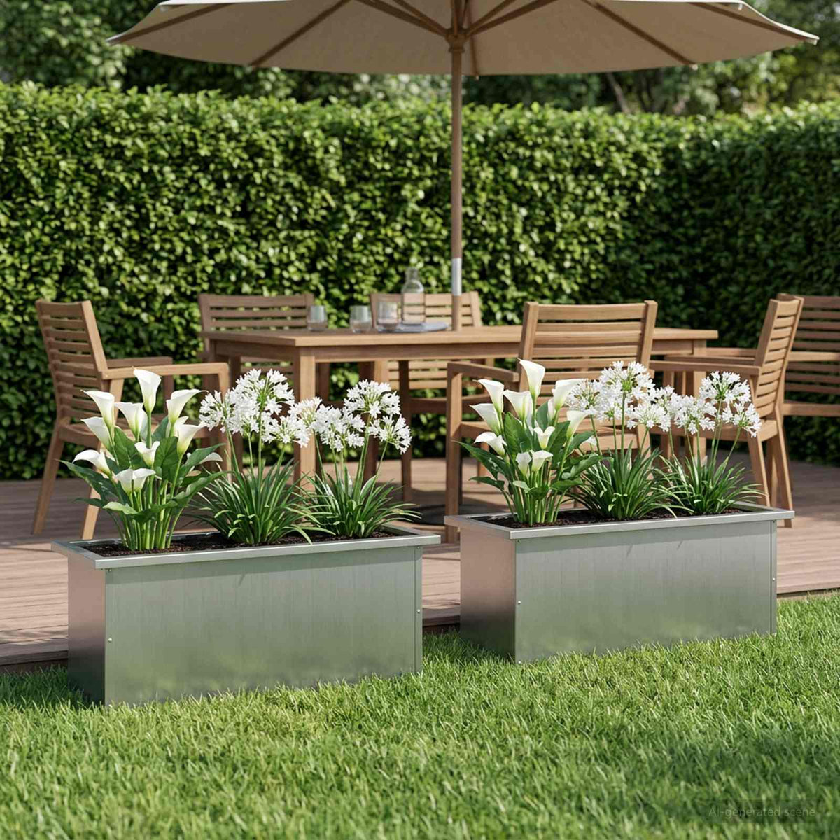 Plantenbak met led 2 st zilver 30 x 80 x 30 cm is nu te koop bij PeponiXL, paradijselijk wonen!