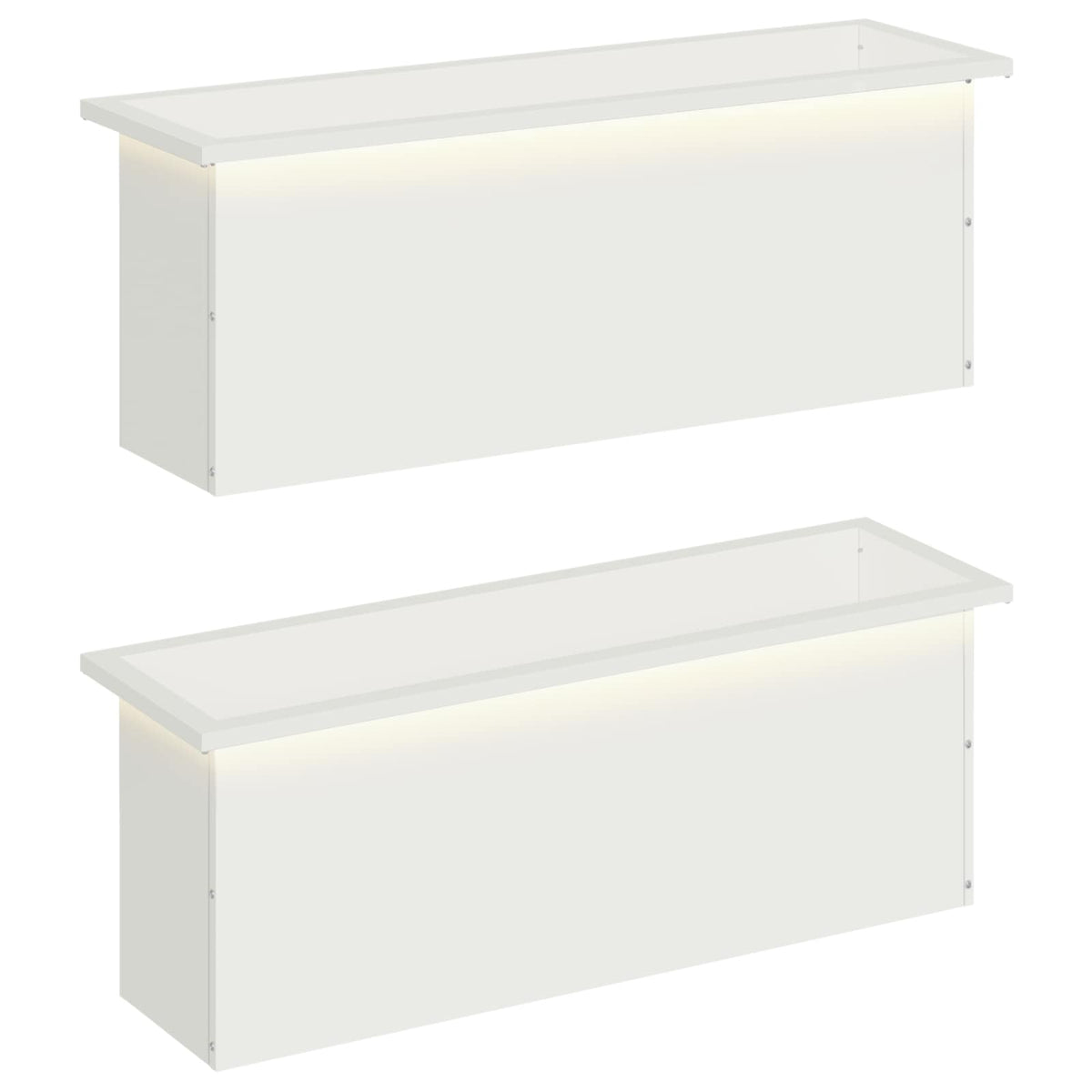 Plantenbak met led 2 st Wit 30 x 100 x 30 cm Staal is nu te koop bij PeponiXL, paradijselijk wonen!