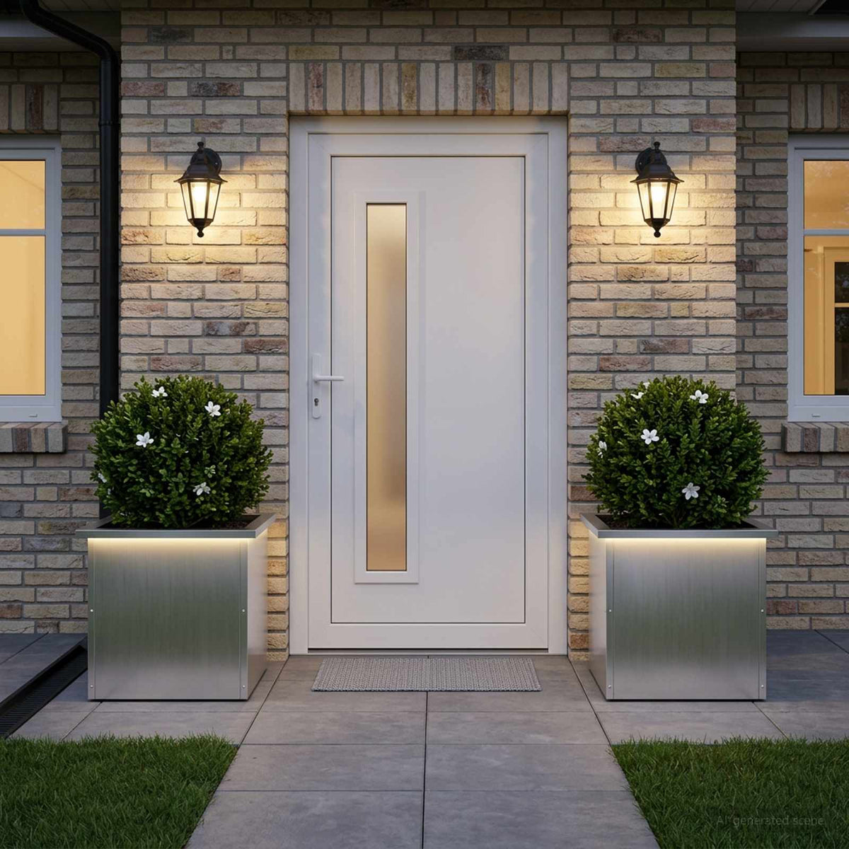 Plantenbak met led 2 st zilver 40 x 40 x 40 cm is nu te koop bij PeponiXL, paradijselijk wonen!