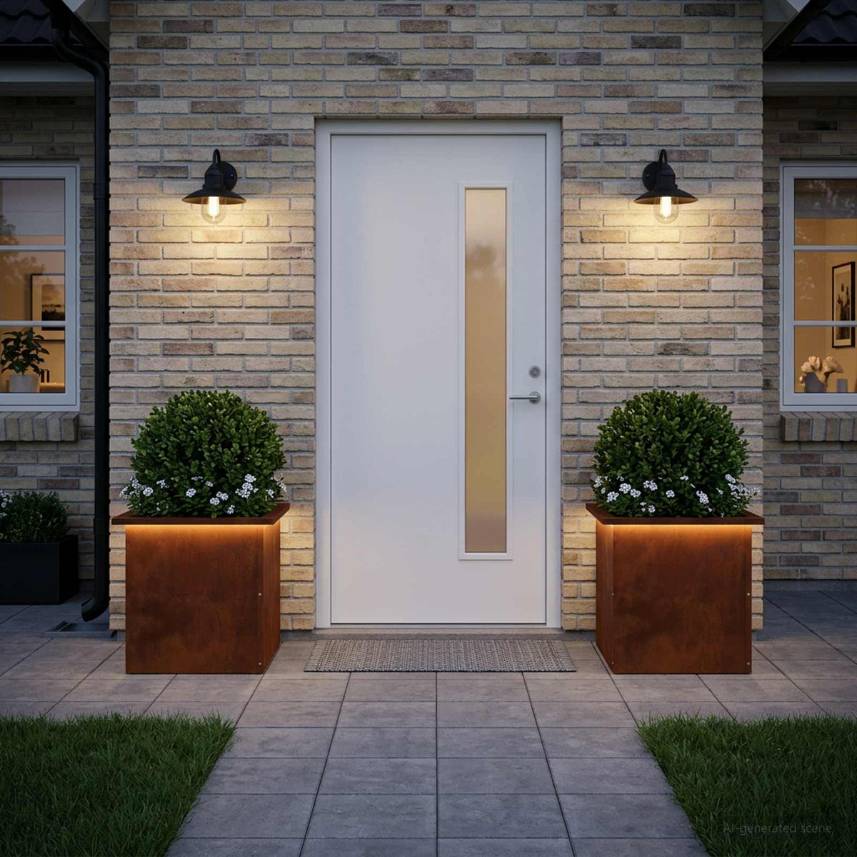 Plantenbak met led 2 st Roestkleurig 40 x 40 x 40 cm is nu te koop bij PeponiXL, paradijselijk wonen!