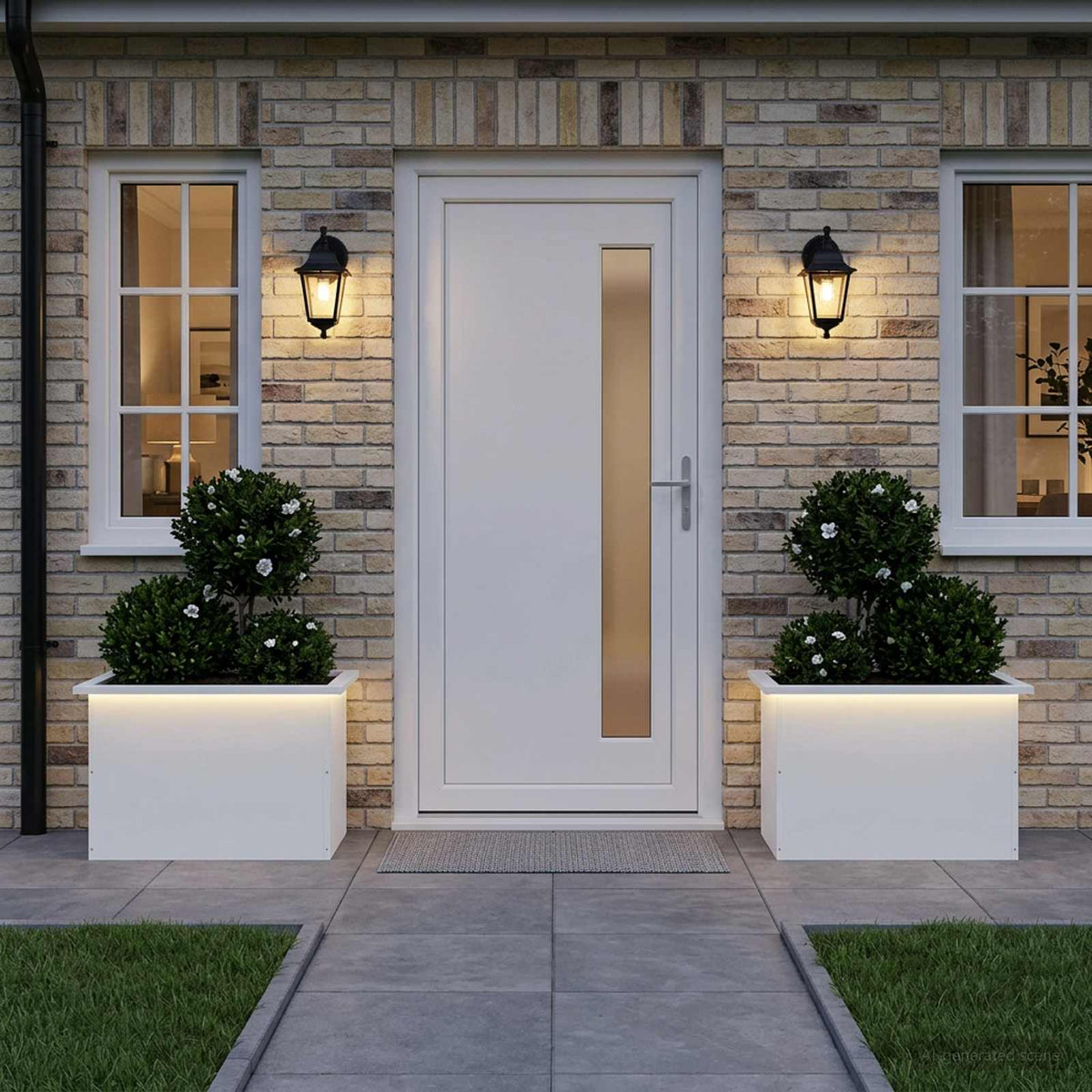 Plantenbak met led 2 st Wit 40 x 60 x 40 cm Staal is nu te koop bij PeponiXL, paradijselijk wonen!