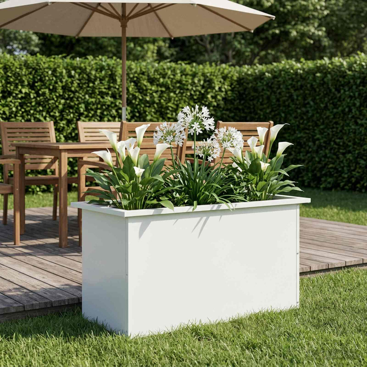 Plantenbak met led Wit 40 x 80 x 40 cm Staal is nu te koop bij PeponiXL, paradijselijk wonen!