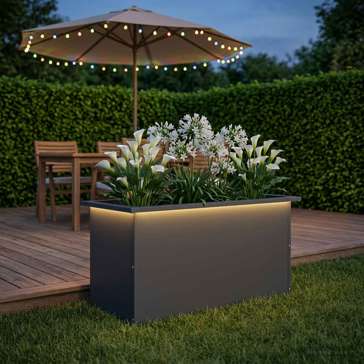 Plantenbak met led Antraciet 40 x 80 x 40 cm Staal is nu te koop bij PeponiXL, paradijselijk wonen!