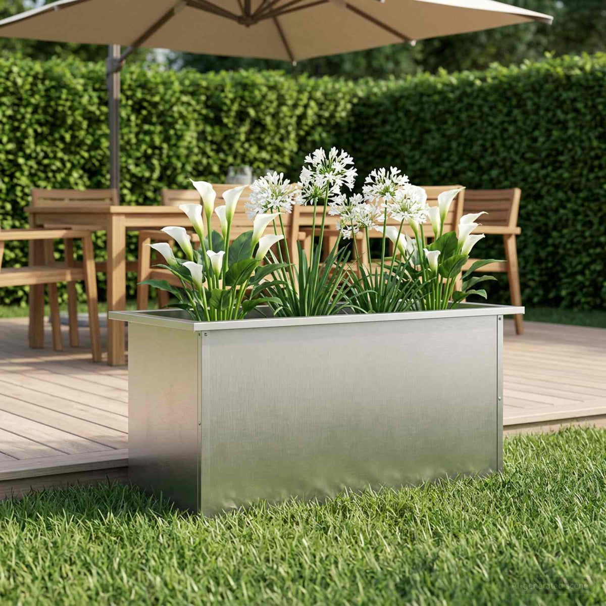 Plantenbak met led zilver 40 x 80 x 40 cm Roestvrij staal is nu te koop bij PeponiXL, paradijselijk wonen!