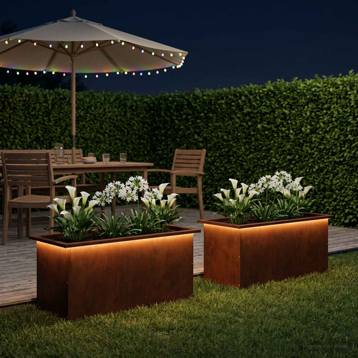 Plantenbak met led 2 st Roestkleurig 40 x 80 x 40 cm is nu te koop bij PeponiXL, paradijselijk wonen!