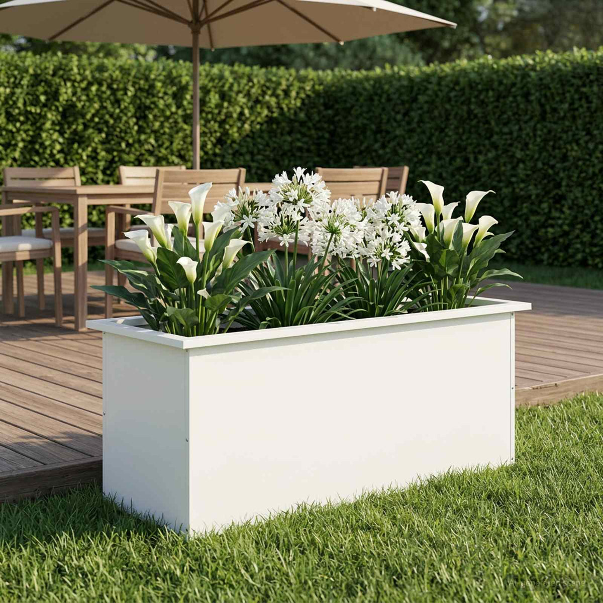 Plantenbak met led Wit 40 x 100 x 40 cm Staal is nu te koop bij PeponiXL, paradijselijk wonen!