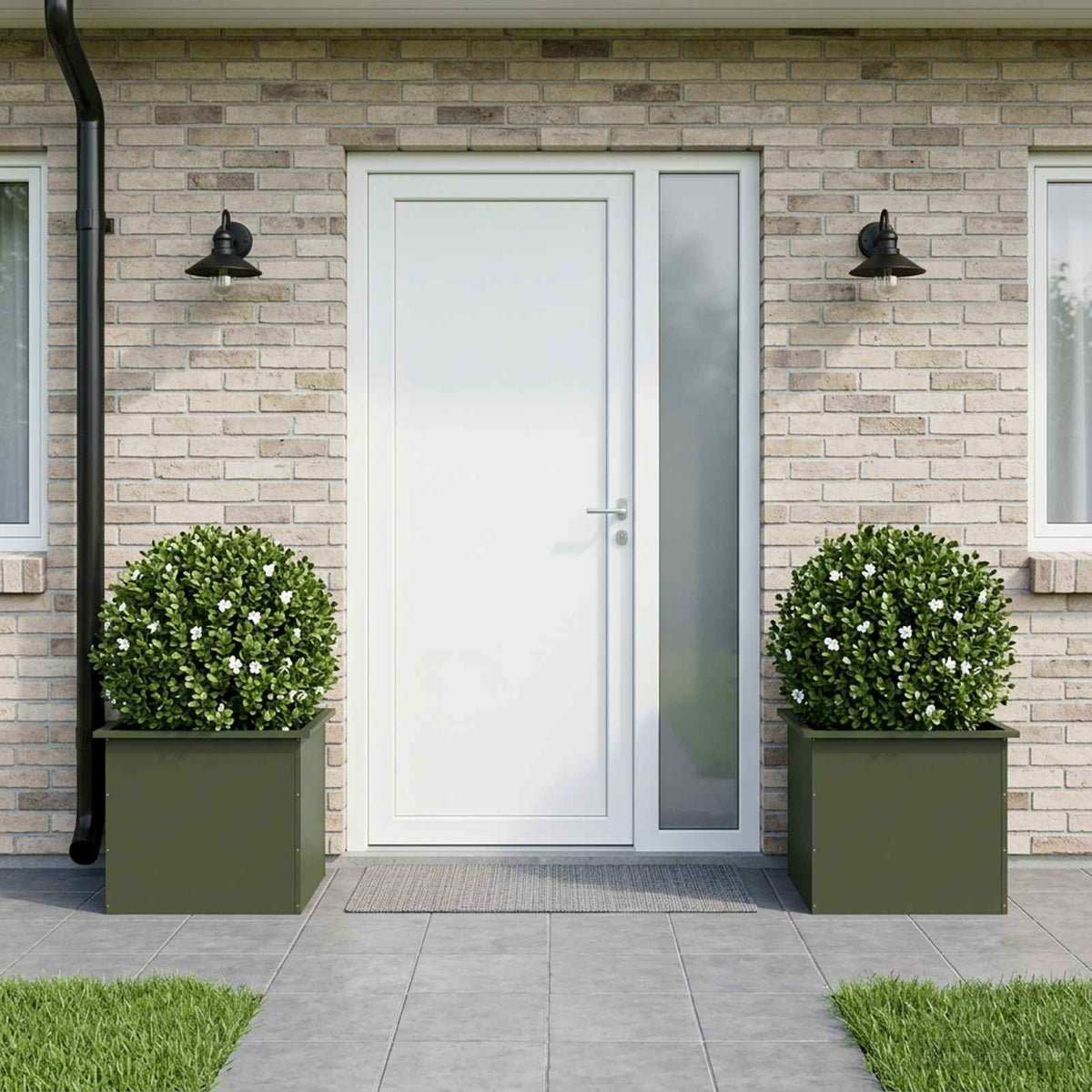 Plantenbak met led 2 st Olijfgroen 50 x 60 x 48 cm Staal is nu te koop bij PeponiXL, paradijselijk wonen!