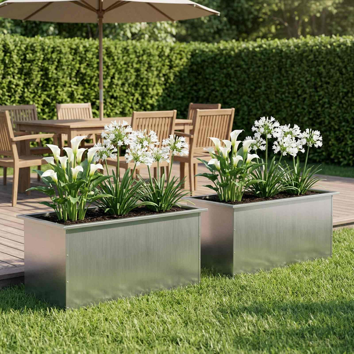 Plantenbak met led 2 st zilver 50 x 80 x 48 cm is nu te koop bij PeponiXL, paradijselijk wonen!