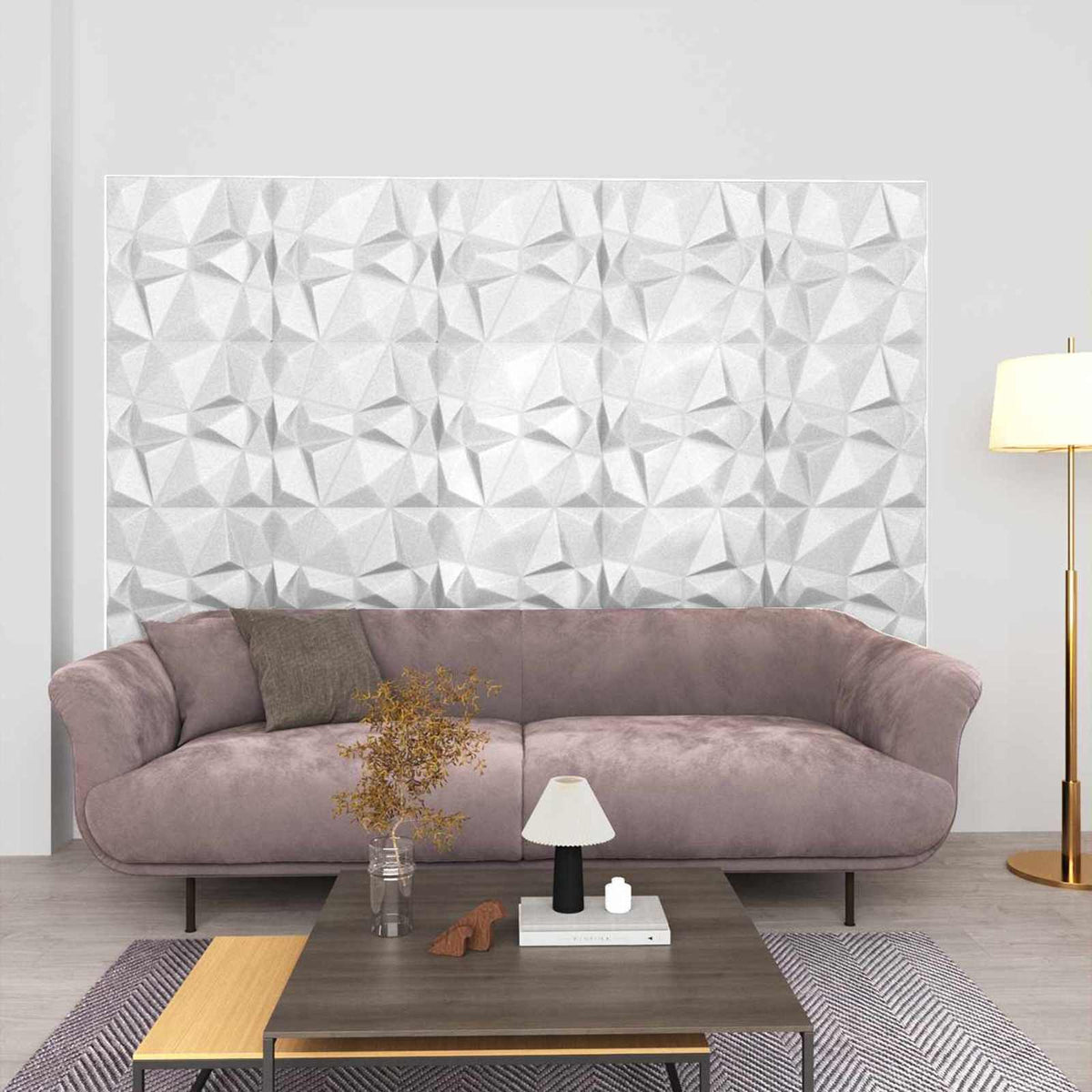 Wandpanelen 12 pcs Diamant Wit 50 x 50 cm XPS Schuim is nu te koop bij PeponiXL, paradijselijk wonen!